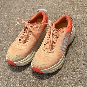 Hoka Women's Coral Peach Lightweight Running Shoes